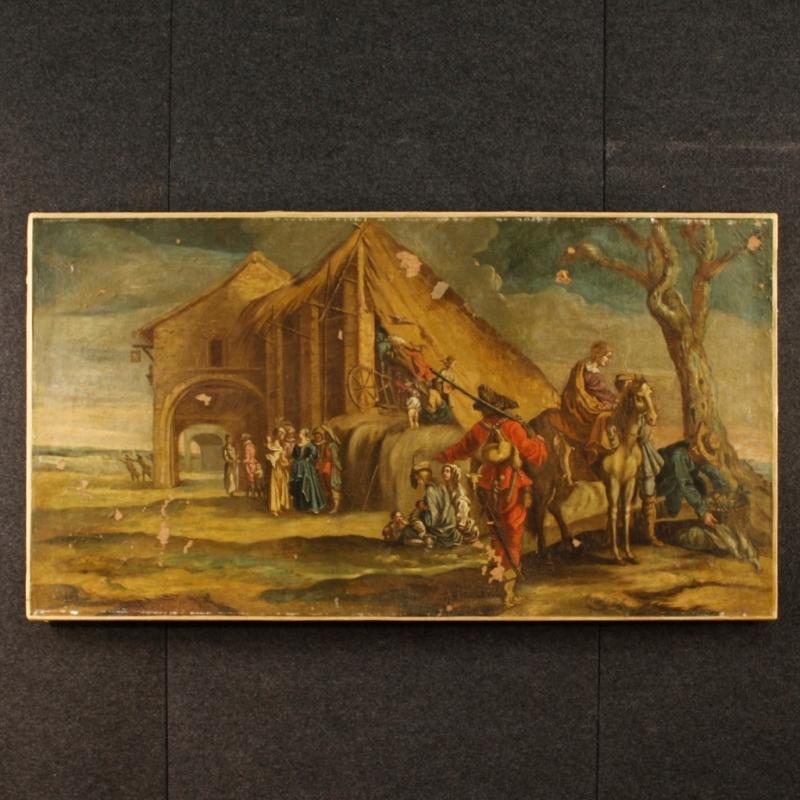 18th Century Italian Painting Landscape With Characters