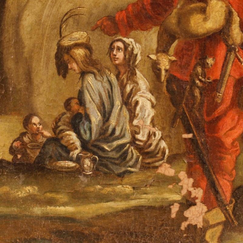 18th Century Italian Painting Landscape With Characters