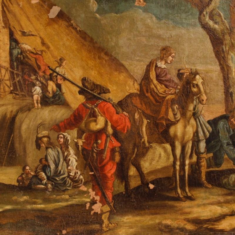 18th Century Italian Painting Landscape With Characters