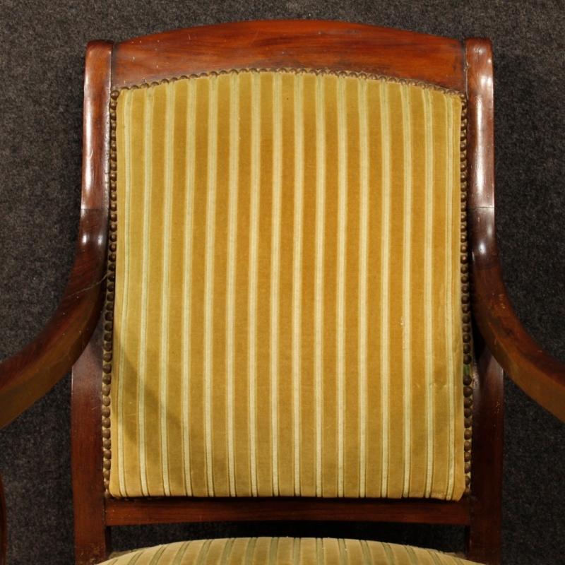 19th Century Pair Of French Armchairs In Mahogany Wood