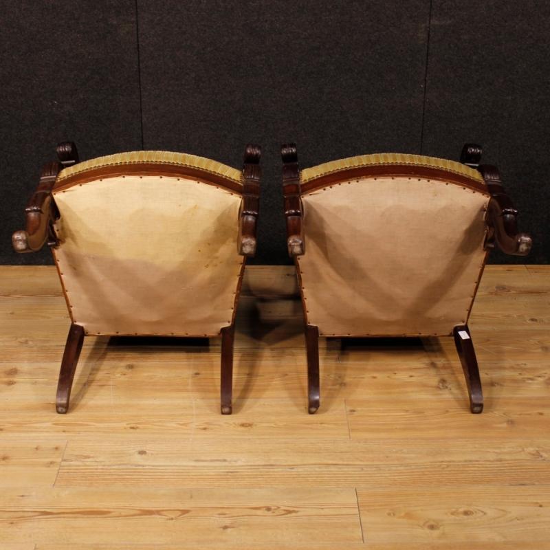 19th Century Pair Of French Armchairs In Mahogany Wood