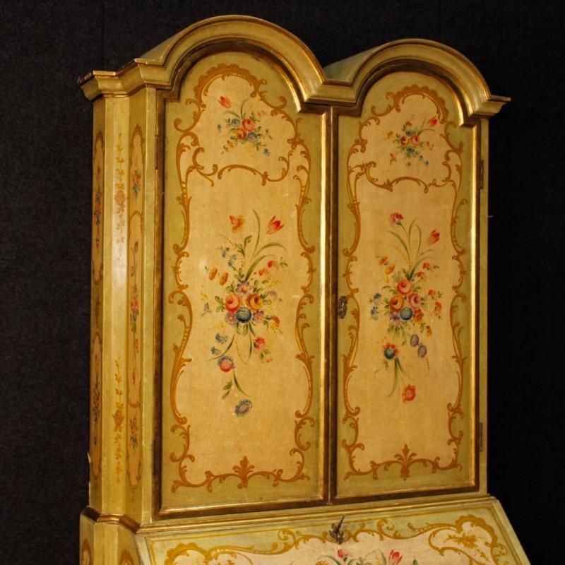 20th Century Venetian Lacquered, Gilt And Painted Trumeau