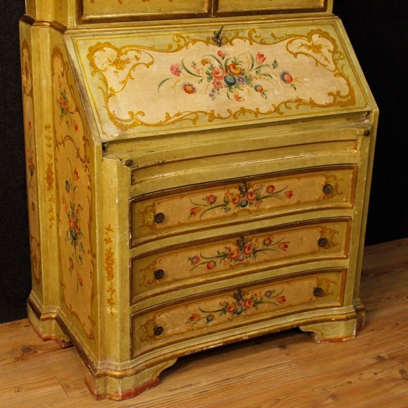 20th Century Venetian Lacquered, Gilt And Painted Trumeau