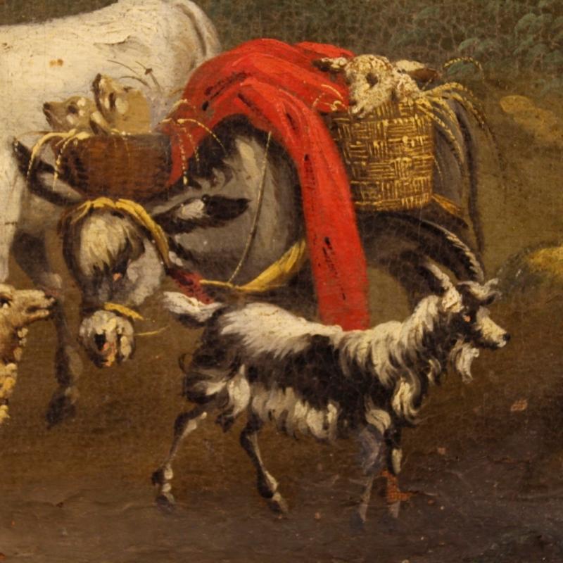 18th Century Italian Landscape Painting Oil On Canvas