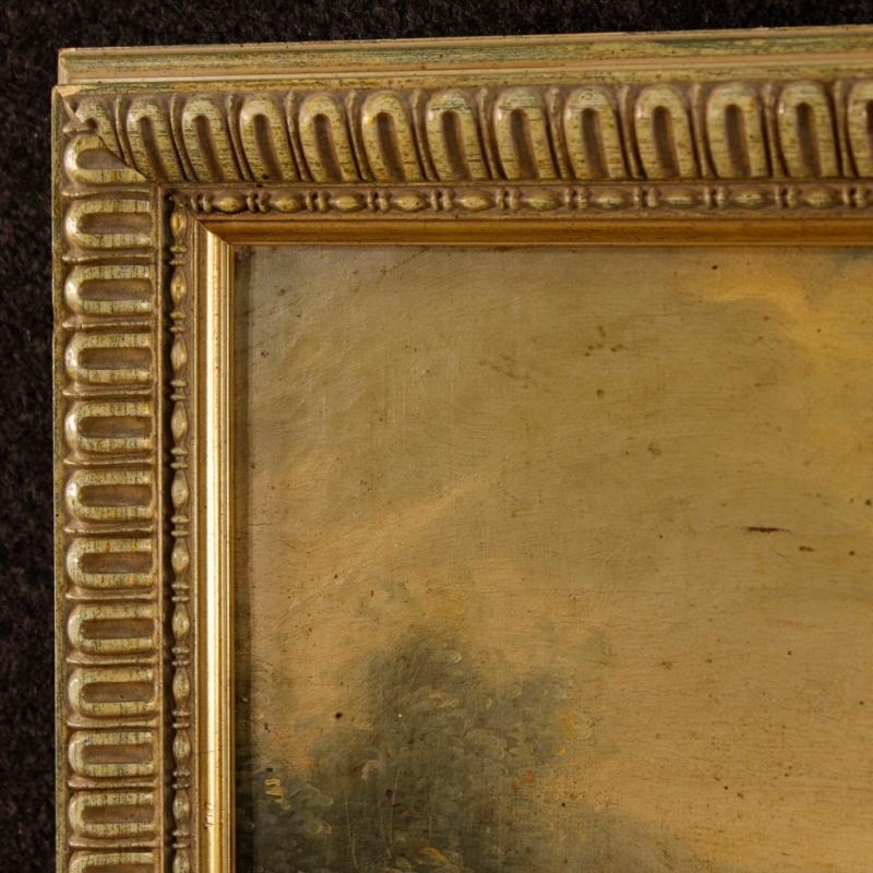 18th Century Italian Landscape Painting Oil On Canvas