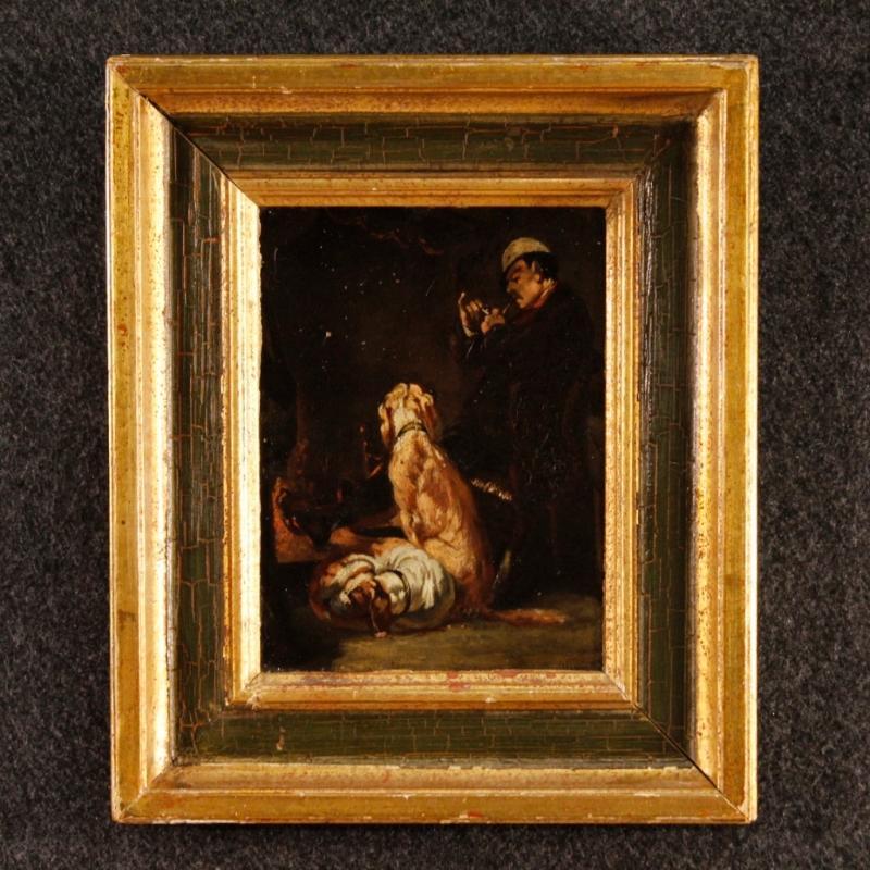 19th Century French Signed Interior Scene Painting