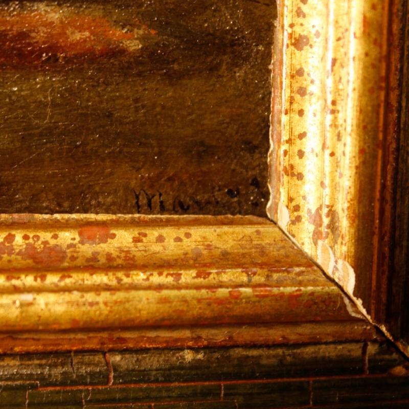 19th Century French Signed Interior Scene Painting