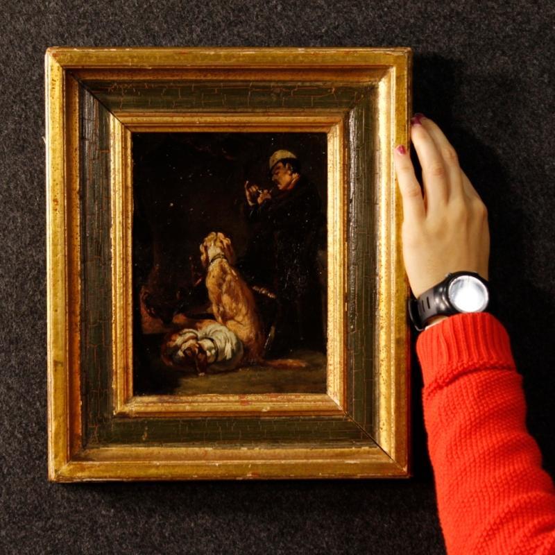 19th Century French Signed Interior Scene Painting