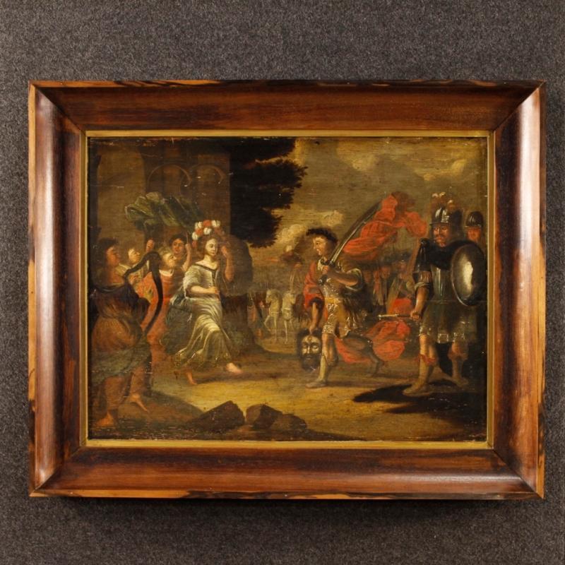 18th Century Flemish Religious Painting David's Triumph