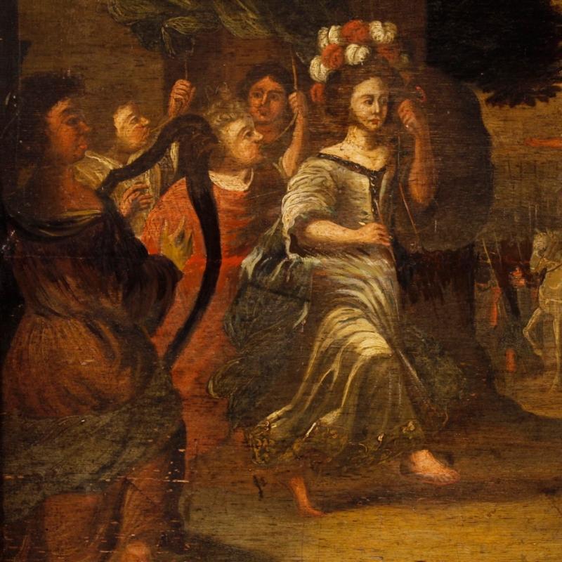 18th Century Flemish Religious Painting David's Triumph
