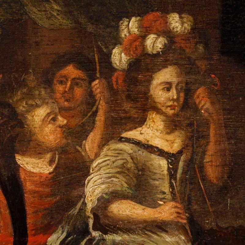18th Century Flemish Religious Painting David's Triumph