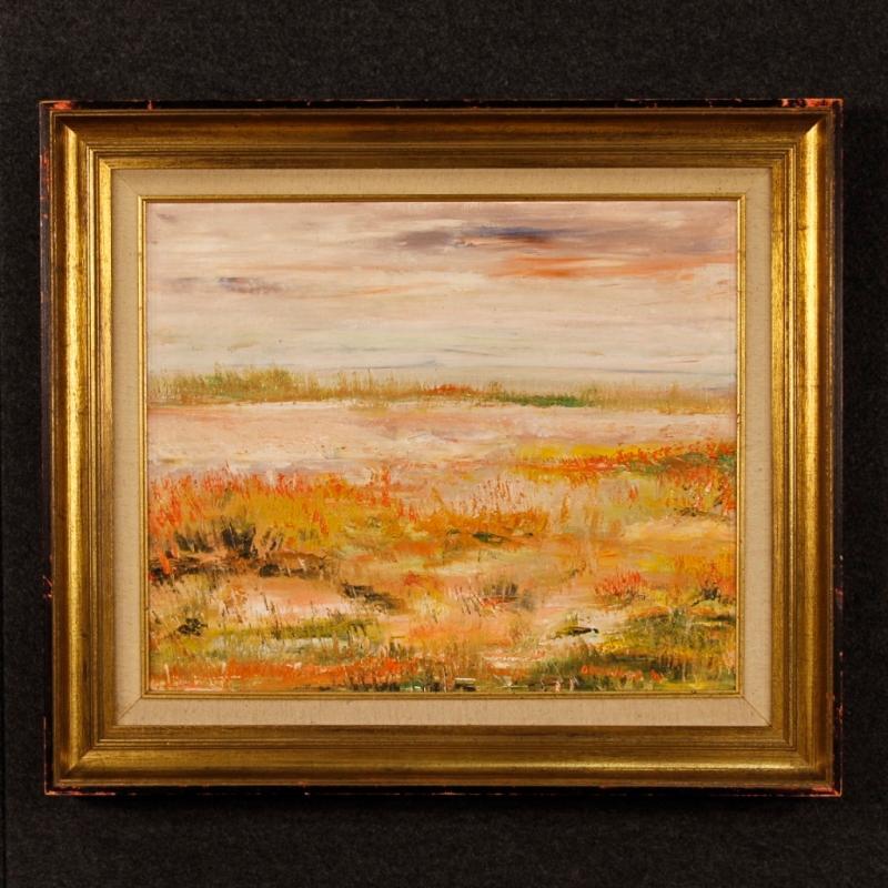 20th Century Dutch Signed Oil Painting Depicting Impressionist Landscape