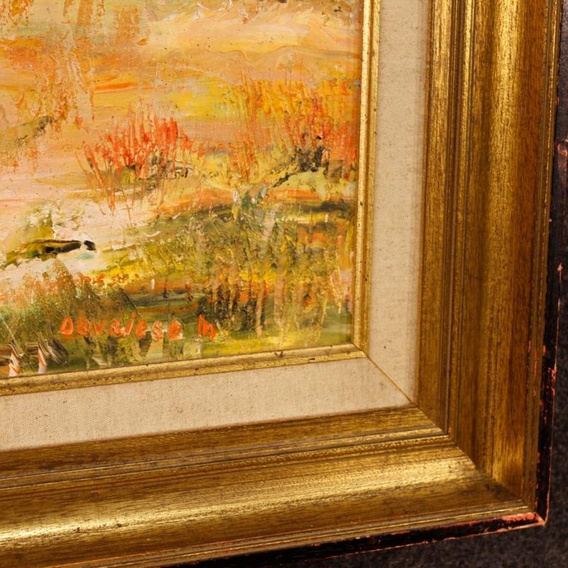 20th Century Dutch Signed Oil Painting Depicting Impressionist Landscape