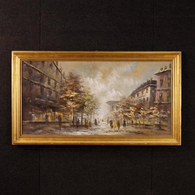 20th Century French Oil Painting Depicting Paris View