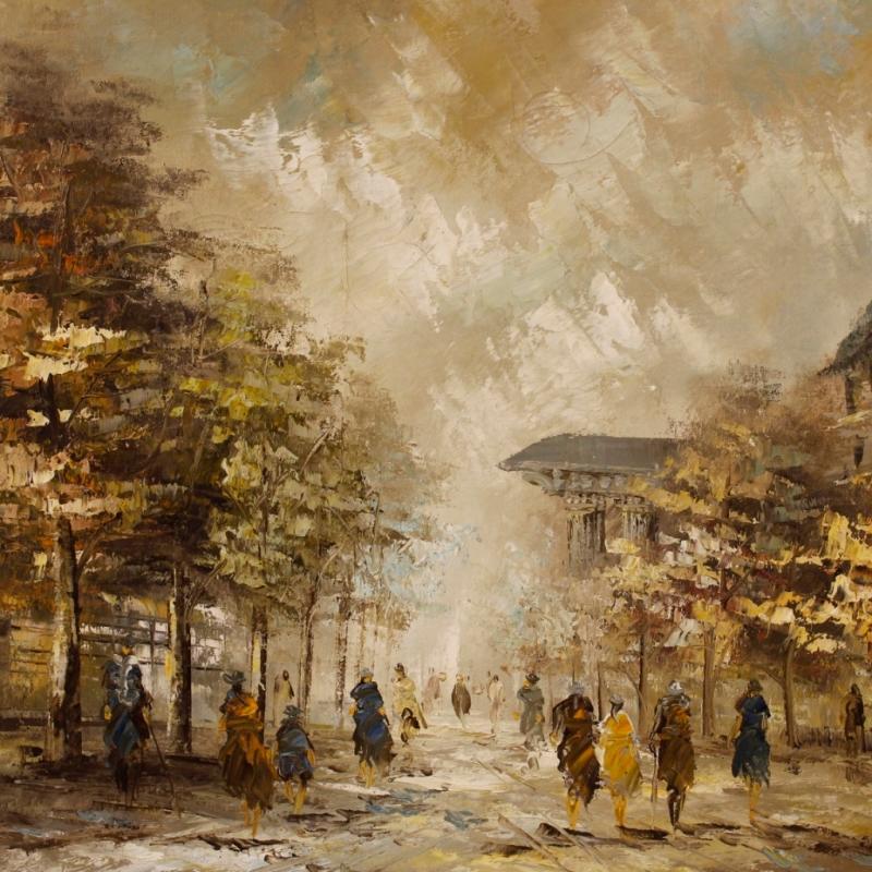 20th Century French Oil Painting Depicting Paris View