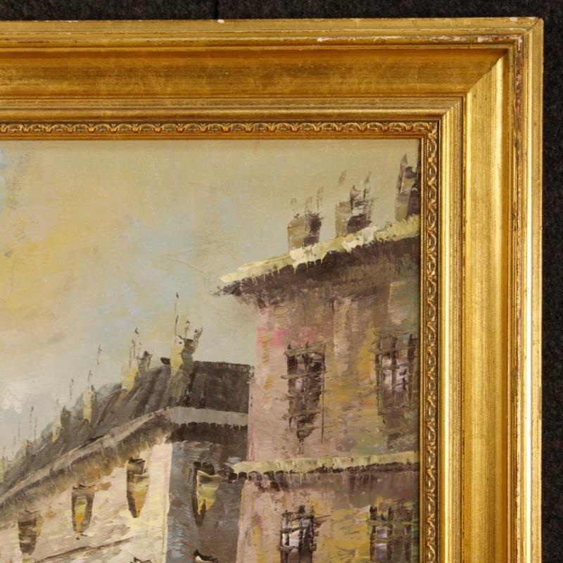 20th Century French Oil Painting Depicting Paris View