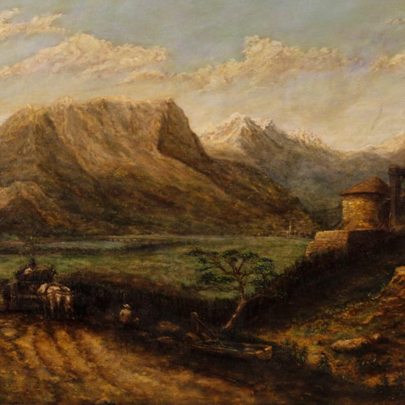 20th Century French Signed Landscape Oil Painting