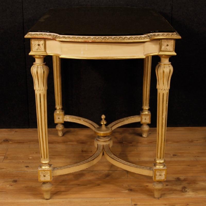 20th Century Italian Lacquered And Gilt Side Table