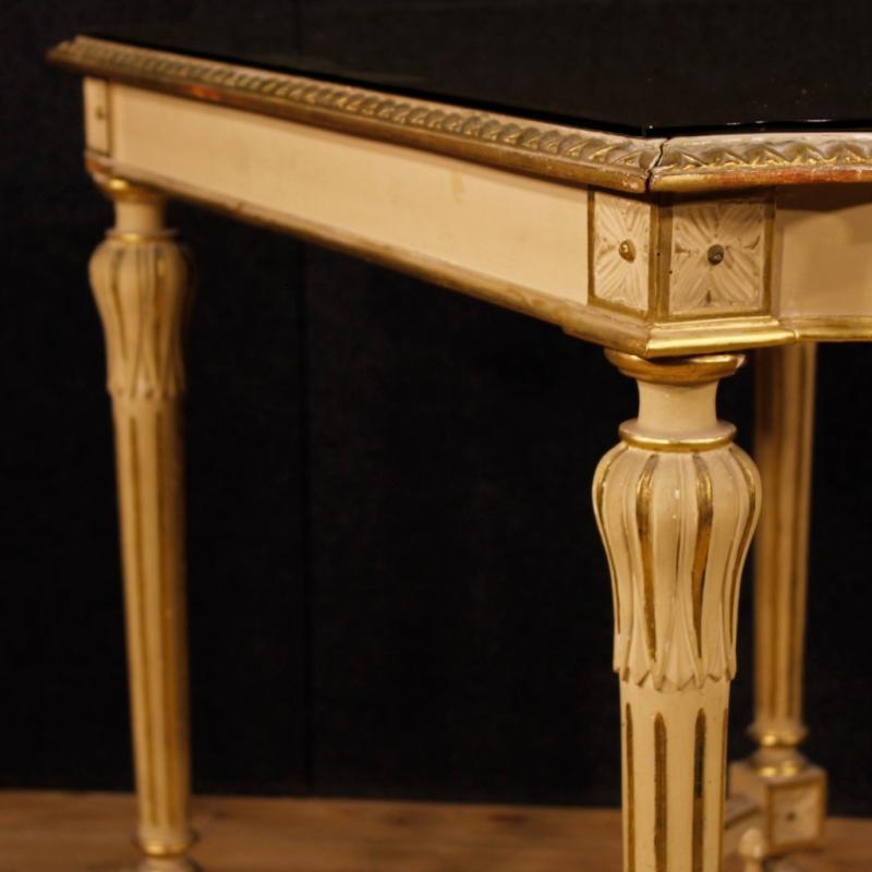 20th Century Italian Lacquered And Gilt Side Table