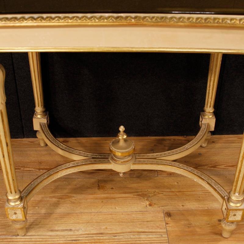 20th Century Italian Lacquered And Gilt Side Table