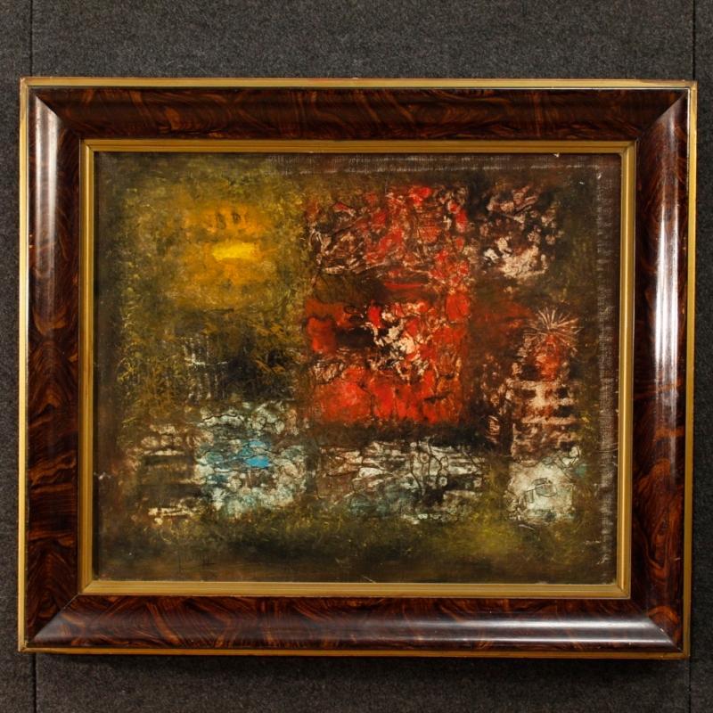 20th Century American Abstract Painting Oil On Canvas