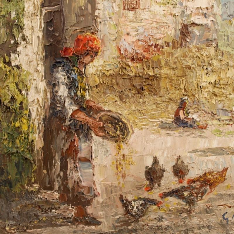 20th Century Italian Signed Oil Painting Depicting Rural Landscape