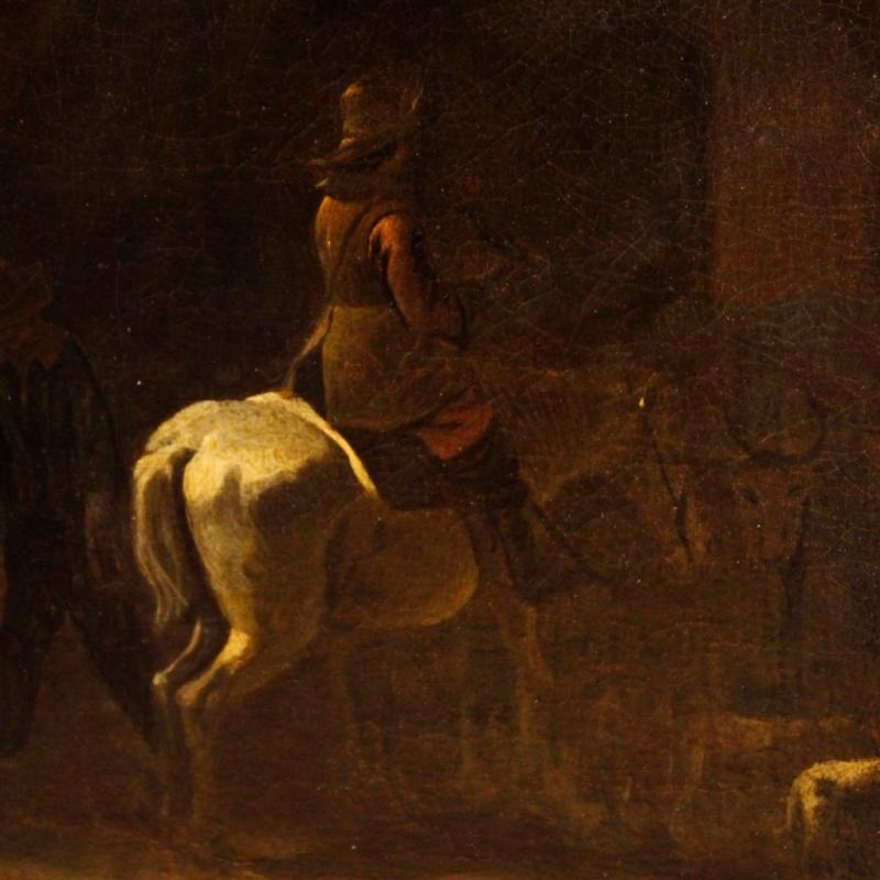 Dutch Landscape Oil Painting From 18th Century