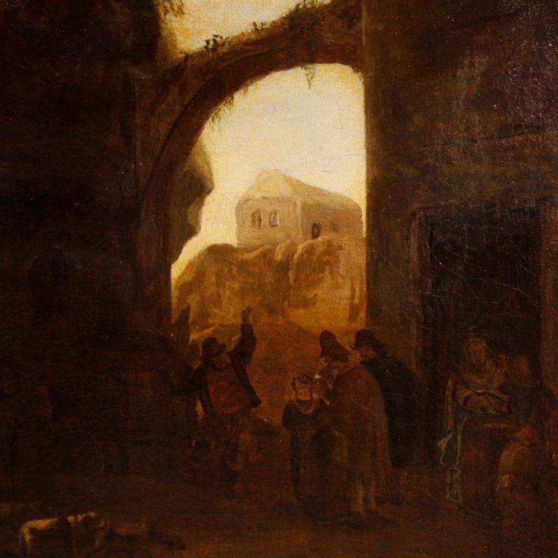 Dutch Landscape Oil Painting From 18th Century