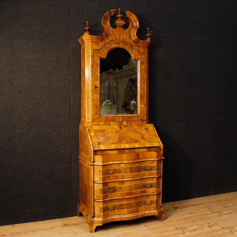 Venetian Inlaid Trumeau In Walnut Wood, 20th Century
