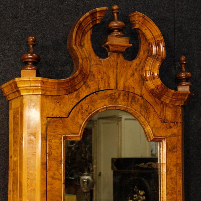 Venetian Inlaid Trumeau In Walnut Wood, 20th Century