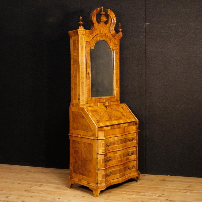Venetian Inlaid Trumeau In Walnut Wood, 20th Century