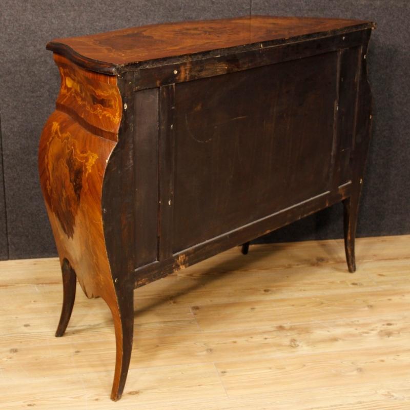 Italian Inlaid Dresser In Louis XV Style With 3 Drawers 20th Century