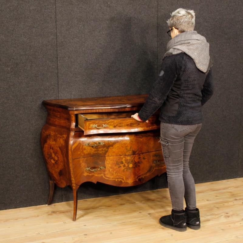 Italian Inlaid Dresser In Louis XV Style With 3 Drawers 20th Century