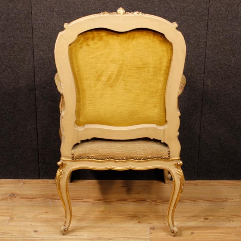 Pair Of Italian Lacquered Armchairs In Louis XV Style 20th Century