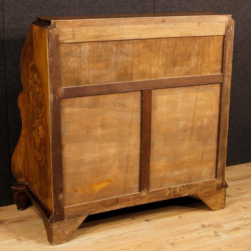 Dutch Bureau In Inlaid Walnut, Burl, Rosewood, Maple, Mahogany, Fruitwood 20th Century