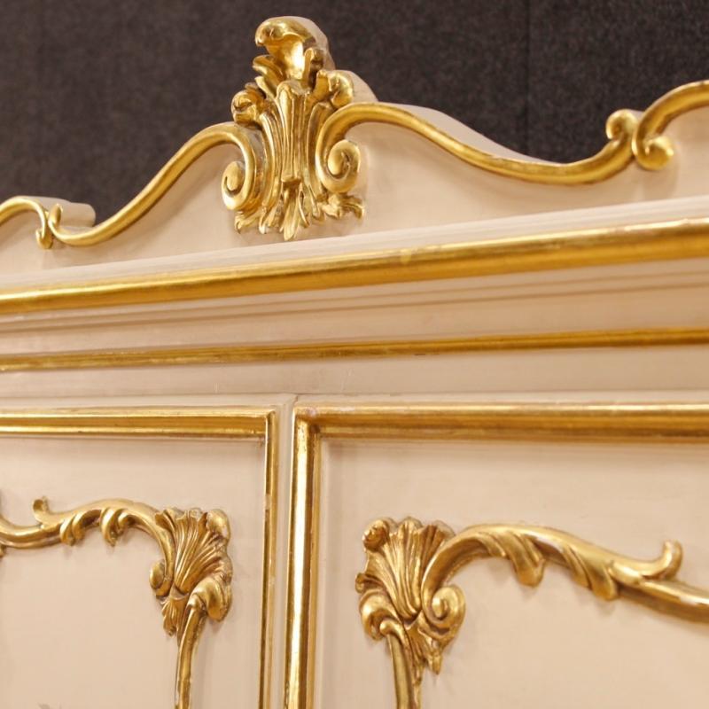 Italian Wardrobe In Lacquered, Gilt And Painted Wood With 6 Doors From 20th Century