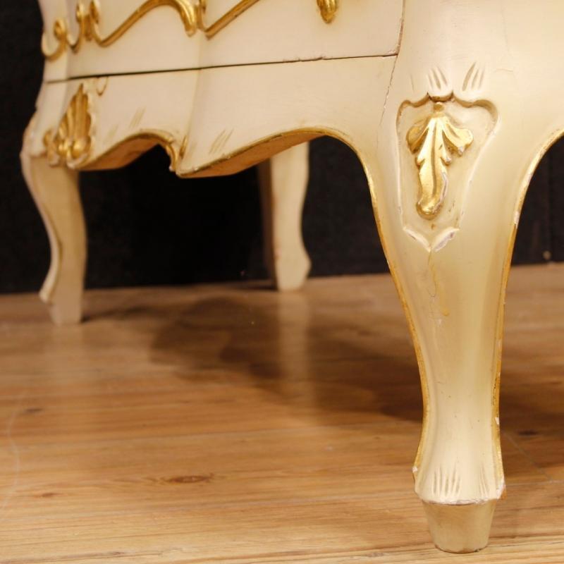 Venetian Dresser In Lacquered, Painted, Gilt Wood With 4 Drawers from 20th Century
