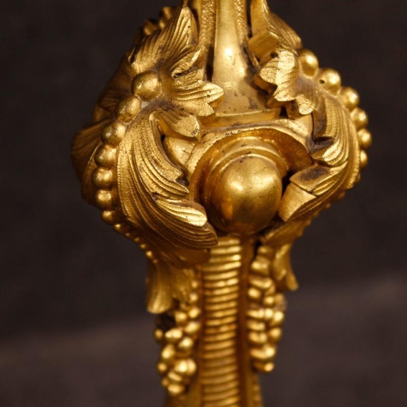 Antique Pair Of French Candelabras In Gilt Bronze From 19th Century
