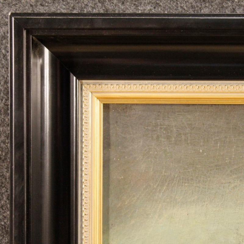 Antique French Religious Painting Biblical Scene Oil On Canvas From 18th Century