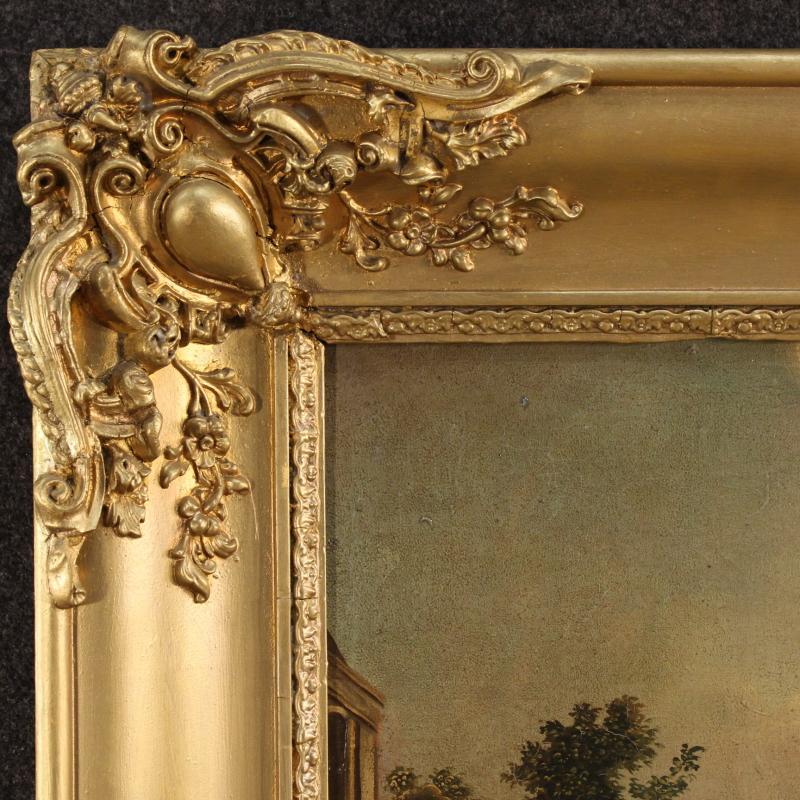 19th Century French Painting Depicting Seascape Oil On Canvas