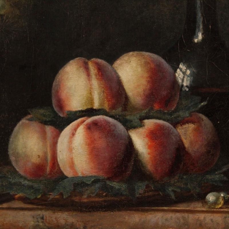 French Still Life Painting Oil On Canvas From 19th Century