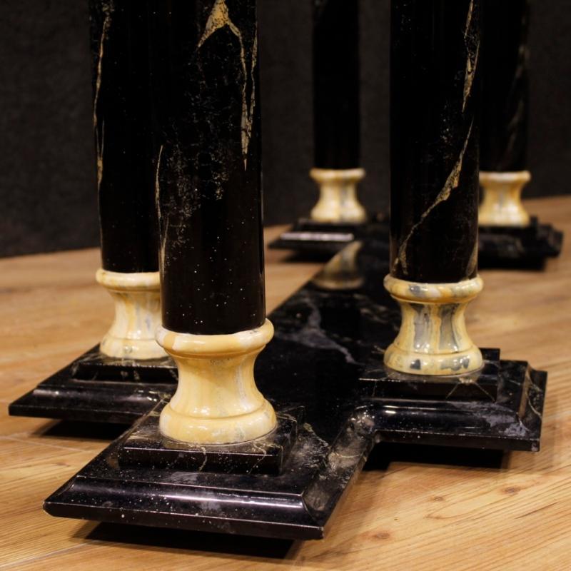 French Console Table In Lacquered Faux Marble Wood From 20th Century