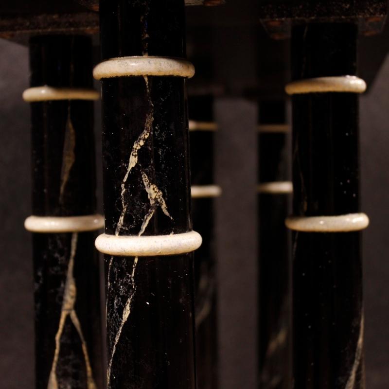 French Console Table In Lacquered Faux Marble Wood From 20th Century