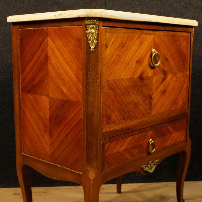 French Commode in Rosewood And Mahogany With Onyx Top And Gilt Bronzes From 20th Century