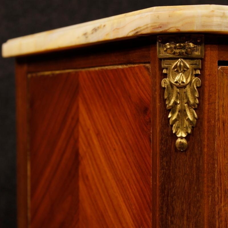 French Commode in Rosewood And Mahogany With Onyx Top And Gilt Bronzes From 20th Century