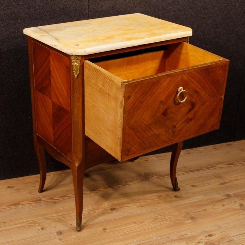 French Commode in Rosewood And Mahogany With Onyx Top And Gilt Bronzes From 20th Century