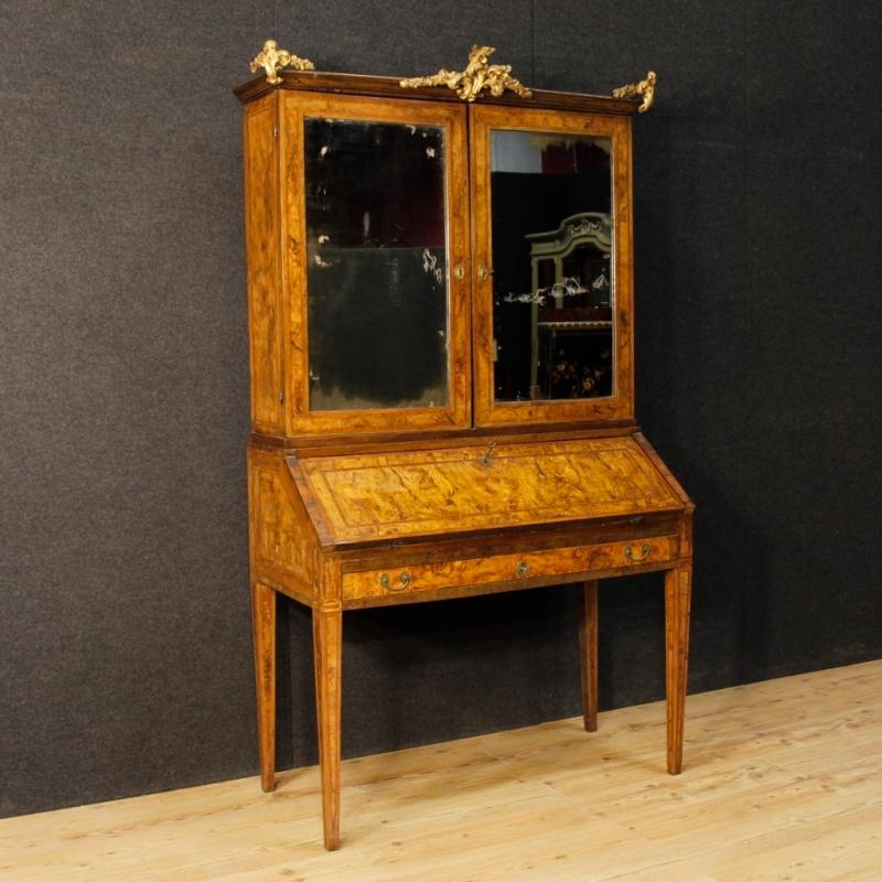 Italian Trumeau Louis XVI In Rosewood, Walnut, Burl Walnut From 18th Century