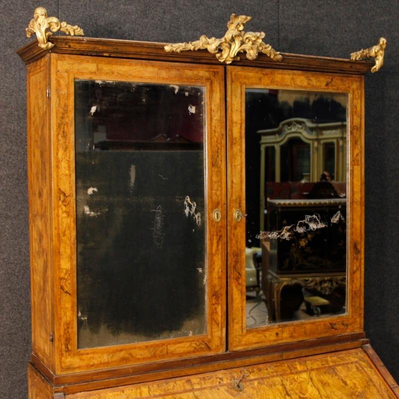 Italian Trumeau Louis XVI In Rosewood, Walnut, Burl Walnut From 18th Century