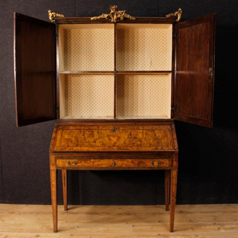 Italian Trumeau Louis XVI In Rosewood, Walnut, Burl Walnut From 18th Century