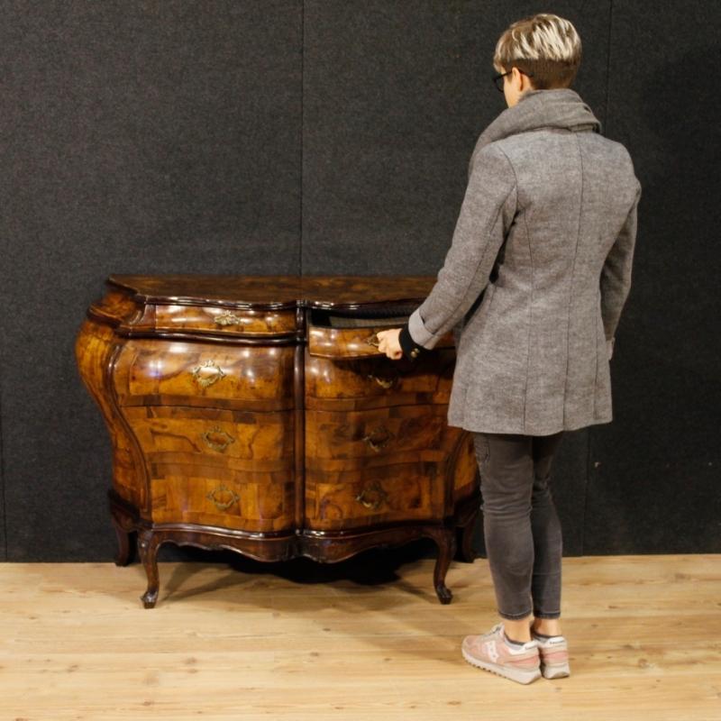 Venetian Dresser In Walnut And Burl Walnut In Louis XV Style From 20th Century
